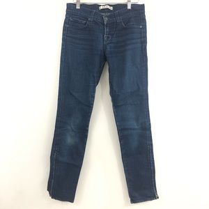 J Brand 26 Dark Deal: Skinny Leg Zipper Hem Jeans